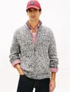 Tommy Hilfiger Marled Mockneck Zip Sweater In Gray