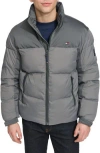 Tommy Hilfiger Matte Water Resistant Puffer Jacket In Gray