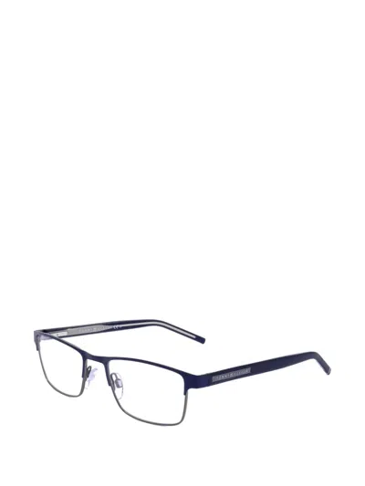 Tommy Hilfiger Matte-finish Rectangle-frame Glasses In Blue