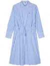 Tommy Hilfiger Md Blouson Ls Midi Shirt Dress In Blue