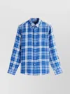 Tommy Hilfiger Regular Fit Check Print Linen Shirt In Blue