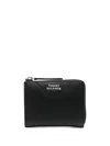 Tommy Hilfiger Medium Logo-lettering Leather Wallet In Black