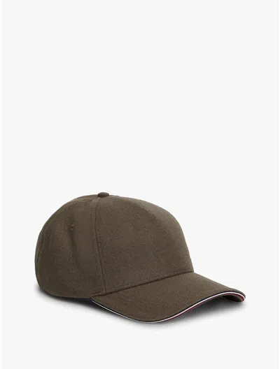 Tommy Hilfiger Melton Wool In Brown