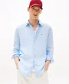 Tommy Hilfiger Regular Fit Gingham Linen Shirt In Blue