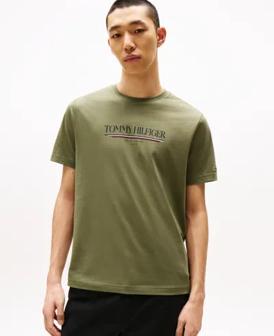 Tommy Hilfiger Tommy 1985 Stripe Logo T In Green