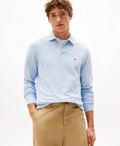 Tommy Hilfiger Men's 1985 Regular-fit Long-sleeve Polo Shirt In Blue