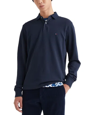 Tommy Hilfiger Men's 1985 Regular-fit Long-sleeve Polo Shirt In Desert Sky