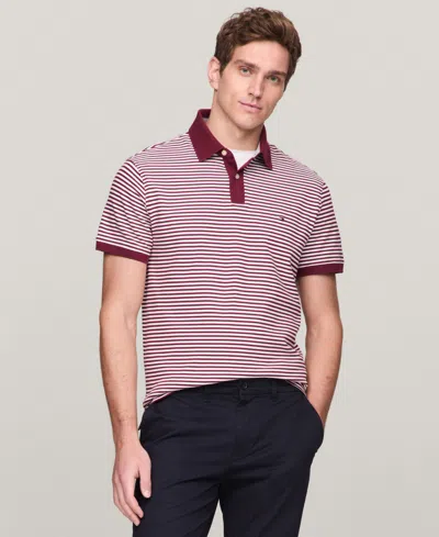 Tommy Hilfiger Men's Cotton Classic Fit 1985 Polo In Vessel Blue Heather