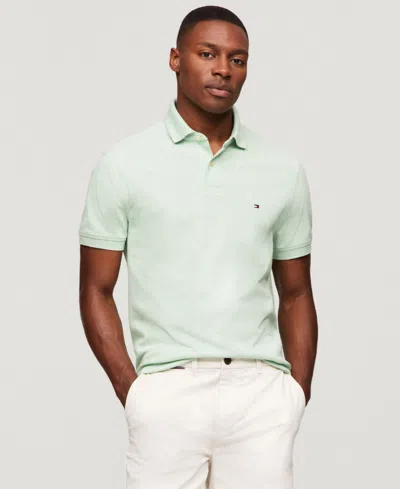 Tommy Hilfiger Men's 1985 Slim Fit Polo Shirt In Mint Gel Heather