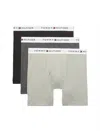 Tommy Hilfiger Men's 3-pack Cotton Classic Boxer Brief In Black/charcoal/grey In Multi