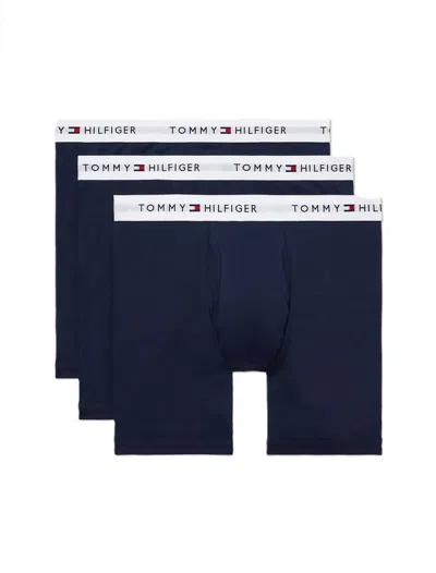 Tommy Hilfiger Men's 3-pack Cotton Classic Boxer Brief In Navy In Blue