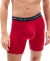 Tommy Hilfiger Men's 3-pack All Day Comfort Boxer Briefs In Primary Red,royalty Micro Flag,desert