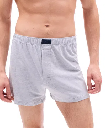 Tommy Hilfiger Men's 3-pack All Day Comfort Knit Boxers In Desert Sky,grey Heather,desert Sky