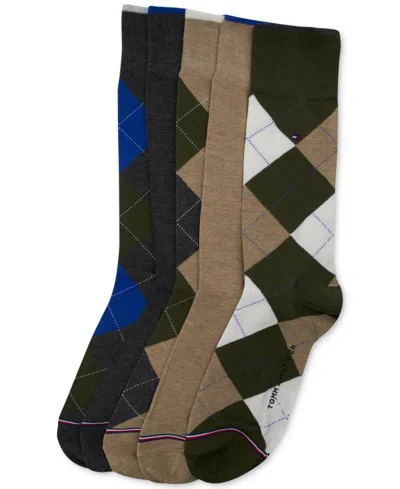 Tommy Hilfiger Men's 5-pk. Argyle Premium Crew Socks In Medium Beige