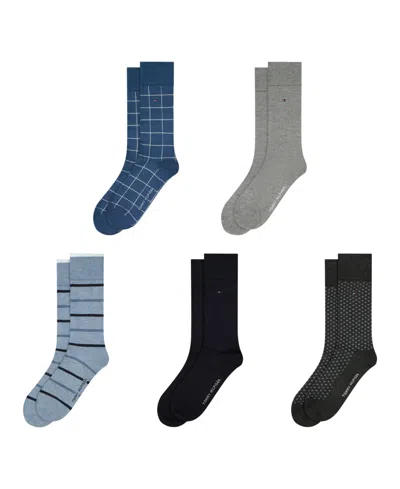 Tommy Hilfiger Men's 5-pack Patterned Crew Dress Socks In Multi
