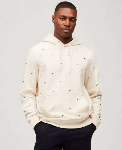 Tommy Hilfiger Men's All-over Flag Hoodie In Ivory Petal