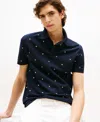 Tommy Hilfiger Men's All Over Star Print Polo Shirt In Blue