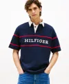 Tommy Hilfiger Embroidered Hilfiger Rugby In Blue