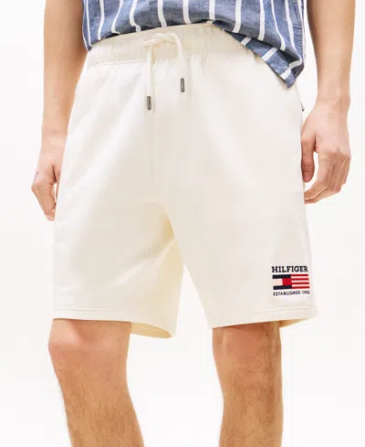 Tommy Hilfiger Men's Americana Regular-fit Stretch 8-1/2" Twill Shorts In White