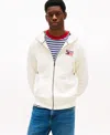Tommy Hilfiger Embroidered Monotype Logo Zip Hoodie In Neutral
