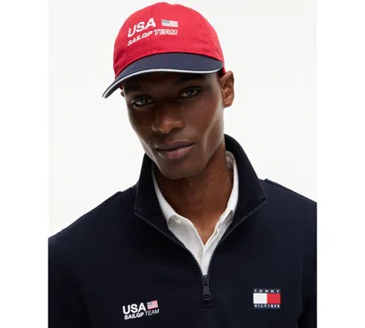 Tommy Hilfiger Men's And Women's Embroidered Logo Baseball Cap In Red