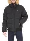 Tommy Hilfiger Men's Artic Faux Fur Hooded Bomber Jacket In Black