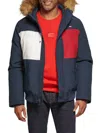 Tommy Hilfiger Men's Artic Faux Fur Hooded Bomber Jacket In Navy Fabric
