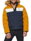 Tommy Hilfiger Men's Artic Faux Fur Hooded Bomber Jacket In Yellow Navy