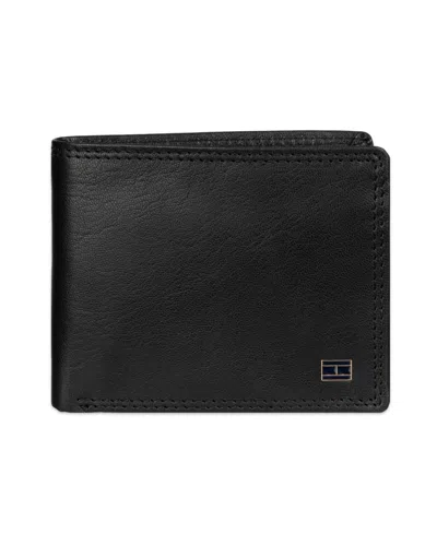 Tommy Hilfiger Men's Bifold Rfid Traveler Wallet In Black