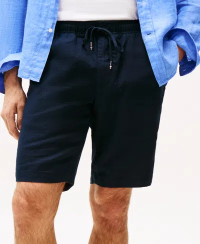 Tommy Hilfiger Harlem Linen Blend Relaxed Shorts In Desert Sky
