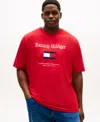 Tommy Hilfiger Men's Big & Tall Embroidered Flag T-shirt In Red