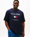 Tommy Hilfiger Men's Big & Tall Embroidered Flag T-shirt In Blue