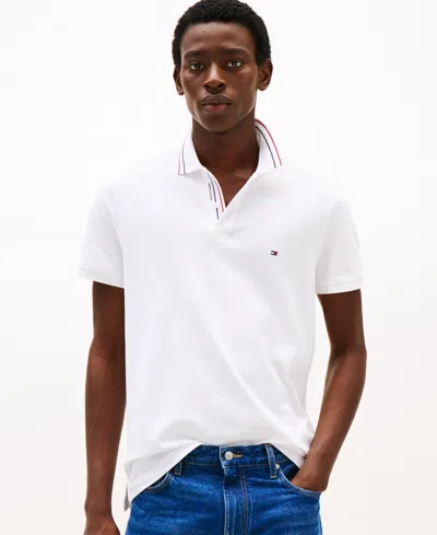 Tommy Hilfiger Men's Big & Tall Placket Interest Classic-fit Polo Shirt In White