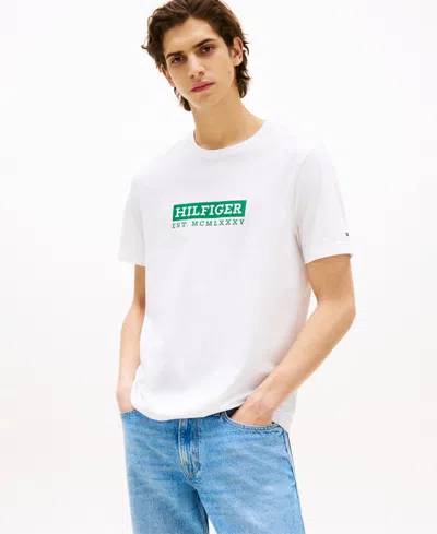 Tommy Hilfiger Men's Big & Tall Short Sleeve Color To Color Graphic T-shirt In White