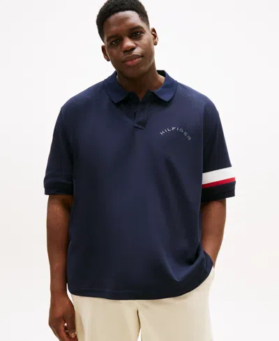 Tommy Hilfiger Men's Big & Tall Short Sleeve Polo Shirt In Blue