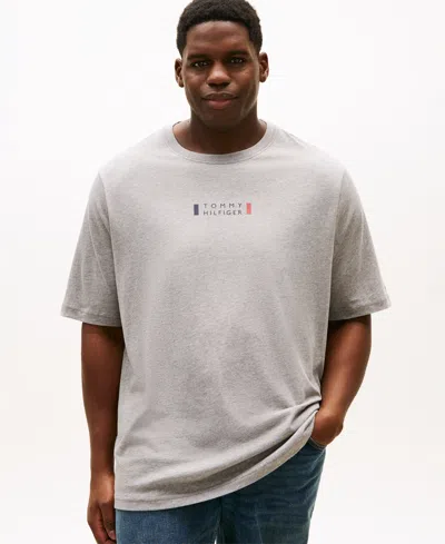 Tommy Hilfiger Men's Big & Tall Small Center Logo T-shirt In Gray