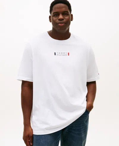 Tommy Hilfiger Men's Big & Tall Small Center Logo T-shirt In White