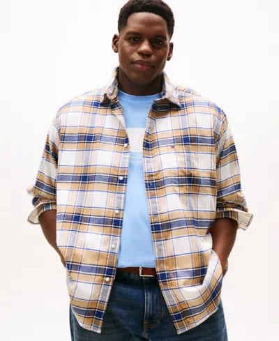 Tommy Hilfiger Men's Big And Tall Tartan Check Regular Fit Shirt In Multi
