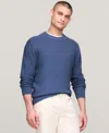 Tommy Hilfiger Men's Big & Tall Textured Knit Stripe Crewneck Sweater In Desert Sky