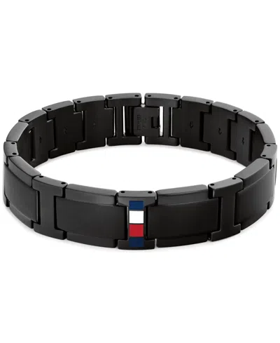 Tommy Hilfiger Men's Black Ion-plating Stainless Steel Adjustable Bracelet