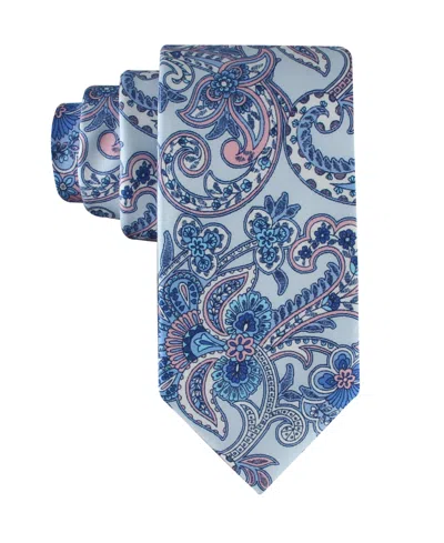 Tommy Hilfiger Men's Bright Paisley Print Classic Tie In Blue