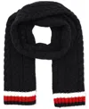 Tommy Hilfiger Men's Cable Knit Global Stripe Scarf In Desert Sky