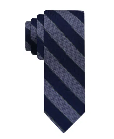 Tommy Hilfiger Men's Carlisle Stripe Classic Tie In Charcoal,blue