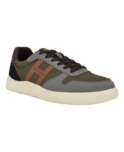 Tommy Hilfiger Men's Cetus Casual Lace Up Sneakers In Grey,ivory Green Multi