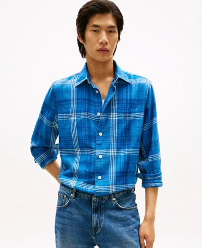 Tommy Hilfiger Men's Check Relaxed Fit Shirt In Blue