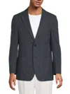 Tommy Hilfiger Men's Checked Wool-blend Two-button Sport Coat In Blue