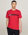 Tommy Hilfiger Tommy Ribbed Inset Logo T In Medium Red