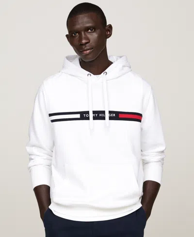 Tommy Hilfiger Men's Chest Logo Hoodie In White