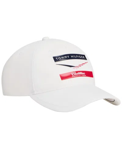 Tommy Hilfiger Men's Chevron Curved Brim Baseball Cap In White