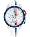 Tommy Hilfiger Men's Chronograph White Silicone Strap Watch, 46mm In White